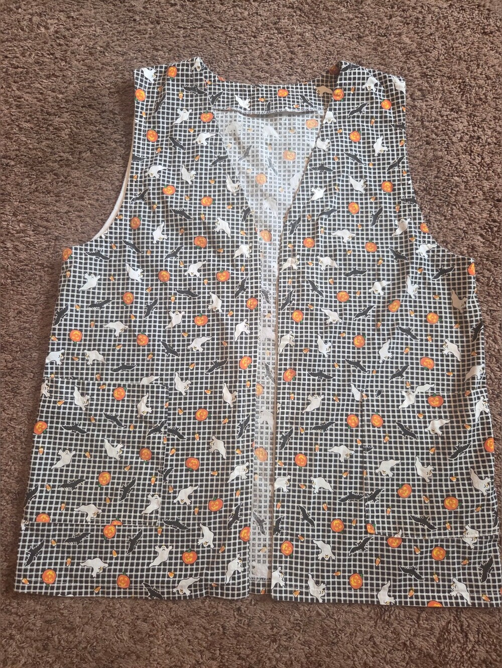 Vintage 90’s Halloween Vest, Cute 90’s Halloween Vest,Pumpkin Bar Vest, Classic